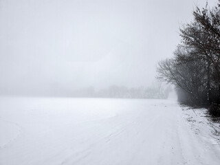 Fototapeta premium snow covered road