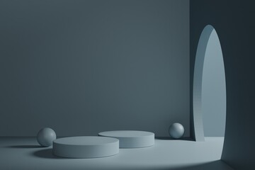 luxury abstract background with 3d render podium scene