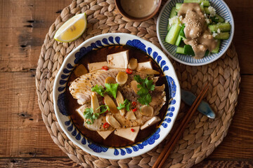 Thai Steamed tilapia slice Tofu