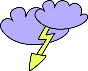 clouds with lightning. vector illustration for kids