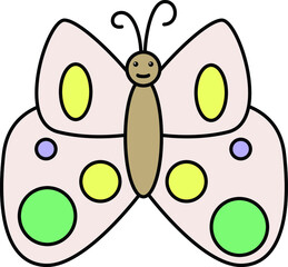 Multicolored butterfly. Baby vector illustration