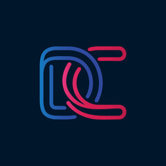 Letter d and c gradient logo design