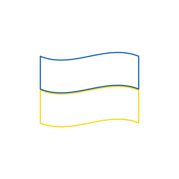 recommend clip art: Minimalist linear Ukrainian Flag. Stock vector illustration isolated on white background.