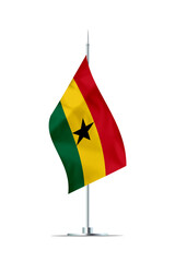 Small Flag of Ghana on a Metal Pole