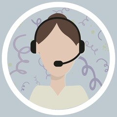 Customer service, hotline operators advising customers with a headset, technical support, call center, call processing system.
