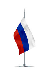 Small Flag of Russia on a Metal Pole