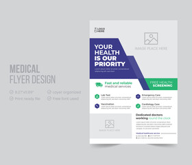 Professional Creative Modern Medical Healthcare Flyer Design Template