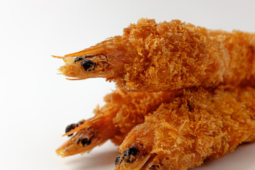fried shrimp on a white background