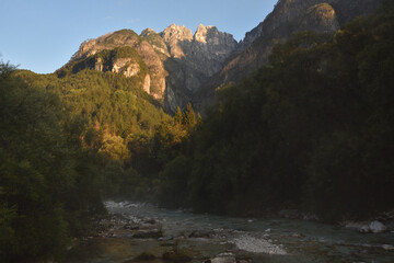 Wildbach Raccolana am Monte Cimone in Italien