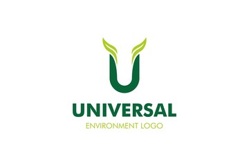 Letter U Leaf Logo : Suitable for Agriculture Theme, Environment Theme, Initial Theme, Infographics and Other Graphic Related Assets.