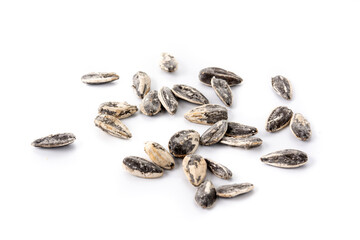 Sunflower seeds isolated on white background