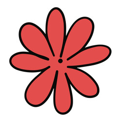 Flower hand-drawn and Spring flat color design
