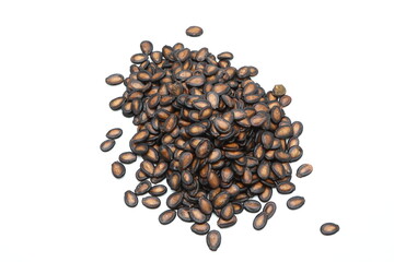 dried watermelon seeds isolated on white background