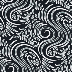 monochrome vector abstract seamless pattern