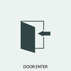 Door_enter vector icon illustration sign