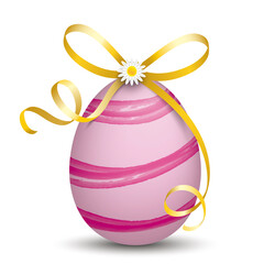 Pink Egg Golden Ribbon Easter Daisy