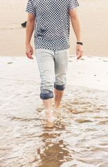 Man enjoying the day in the beach