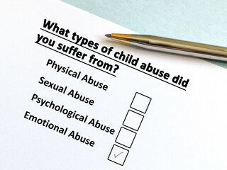 Questionnaire about child abuse