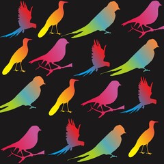 seamless pattern with birds