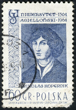 POLAND - CIRCA 1964: A stamp printed in Poland shows Nicolaus Copernicus