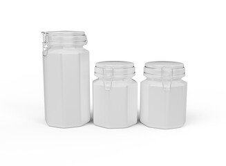 Front View Hexagonal Jars Mockup