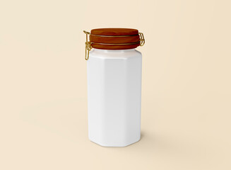 Jar with Wooden Lid Mockup