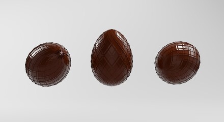 easter chocolate eggs isolated on a white background. 3d illustration