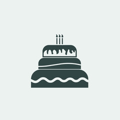 Birthday_cake vector icon illustration sign