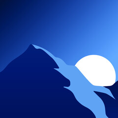 silhouette of the sun and mountains