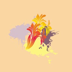 design illustration style paint wall for decoration 