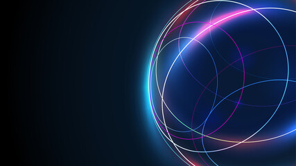Futuristic globe data network elements abstract
