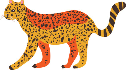 Spotted Cheetah as Wild Cat and African Predator Animal Living in Savannah © topvectors
