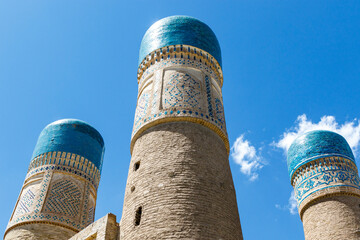 Exterior of the Chor Minor Madrassah in Bukhara, Uzbekistan, Central Asia