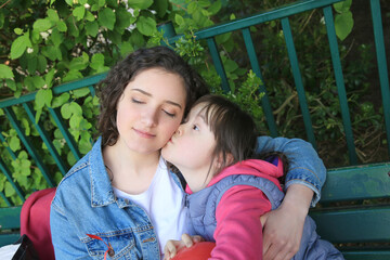 Happy family moments in the park