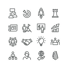 Business Concept - Editable Stroke Line Icons