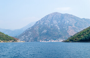Entrance from the sea to the Bay of Kotor, Montenegro.