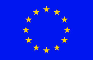 Flag of Europe. Yellow stars are arranged in a circle on a blue horizontal background. vector