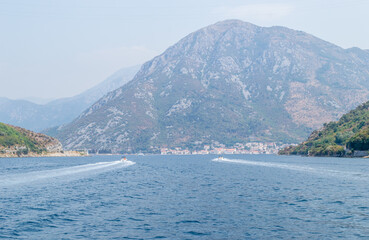 Entrance from the sea to the Bay of Kotor, Montenegro.