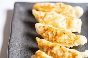 【料理】皿の上の餃子
