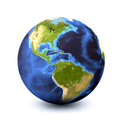 Earth globe illustration isolated on white background