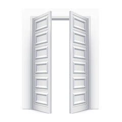 Open door illustration isolated on white background