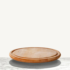 Deskof free space and wooden pedestal 