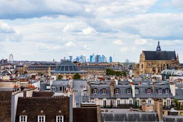 Fototapeta na wymiar Paris, France, september 2021. Areal view of the city looking toward 