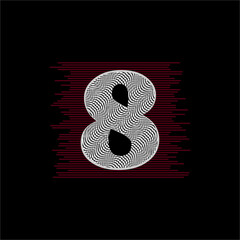 t shirt slogan number eight illustration creative design minimal art fabric print 