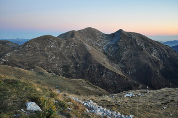 Fototapeta na wymiar Sunset on Monte Arera. Italian Alps