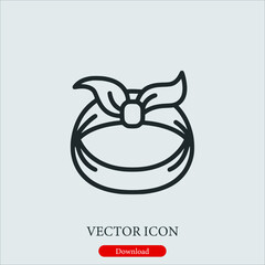 headband  icon vector icon.Editable stroke.linear style sign for use web design and mobile apps,logo.Symbol illustration.Pixel vector graphics - Vector