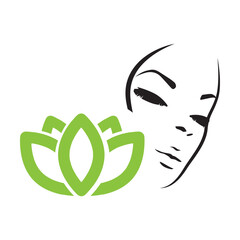 woman face with lotus flower