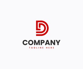 D Letter logo design vector template. D logo