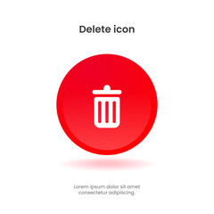 High quality trash icon, delete icon, cleaning, cross red vector icon on white background. Flat vector trash icon symbol sign from modern cleaning collection for mobile concept and web apps design.
