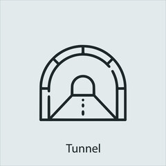 tunnel  icon vector icon.Editable stroke.linear style sign for use web design and mobile apps,logo.Symbol illustration.Pixel vector graphics - Vector
